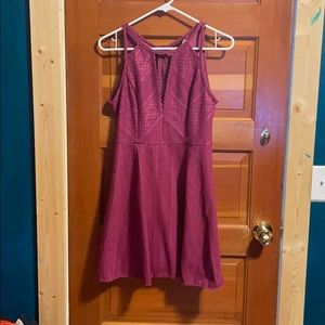 Free People Miss Connections Fuchsia Cut Out Dress